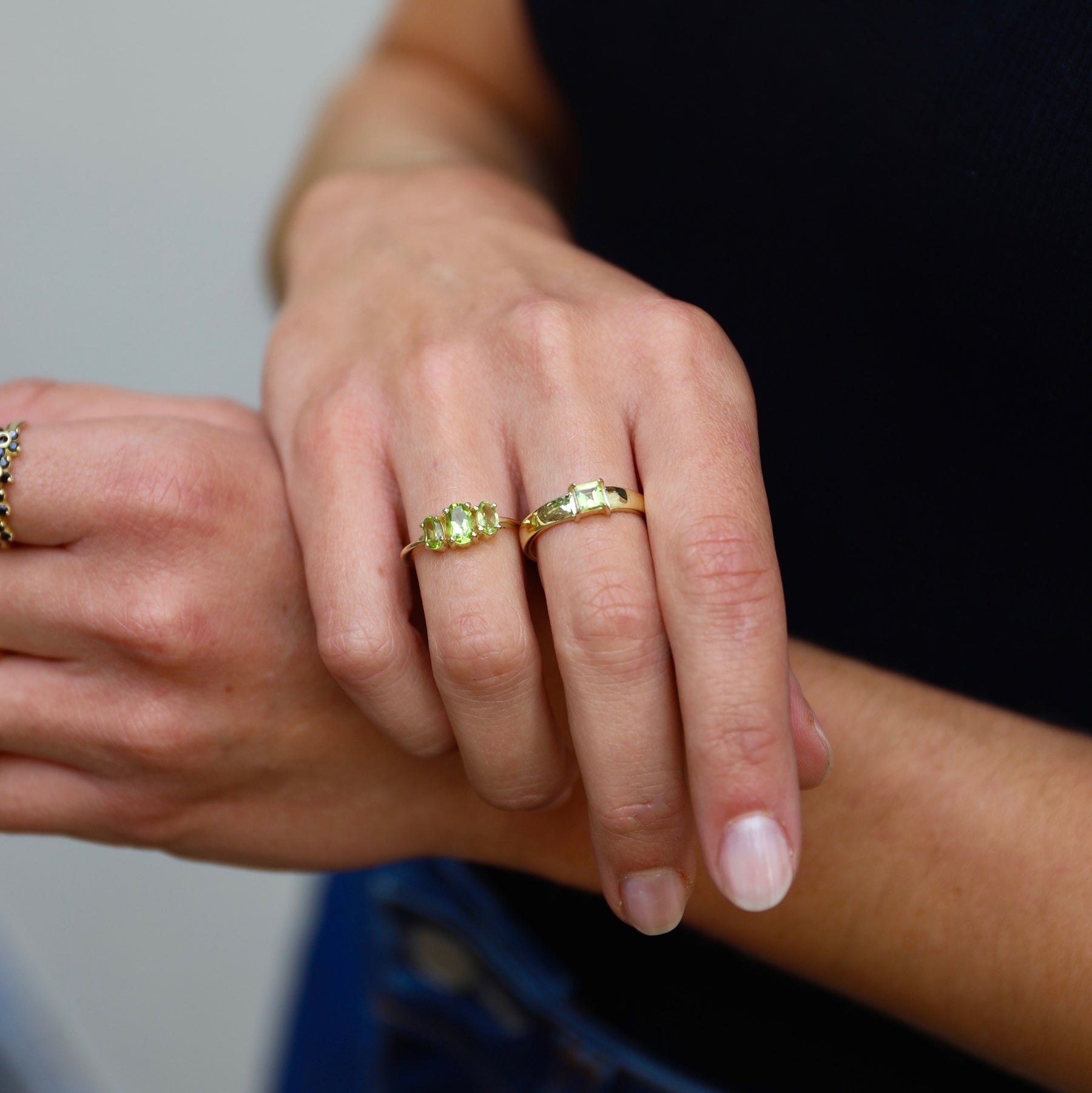 Vintage Triple Peridot ring