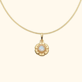 Vintage Moonstone Pendant | 14K Gold 